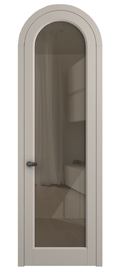 Межкомнатная дверь Палаццо 6814 Матовый светло-бежевый Рефлективное бронзовое стекло "Стопсол", калёное Цена 133159 ₽ | Volhovec