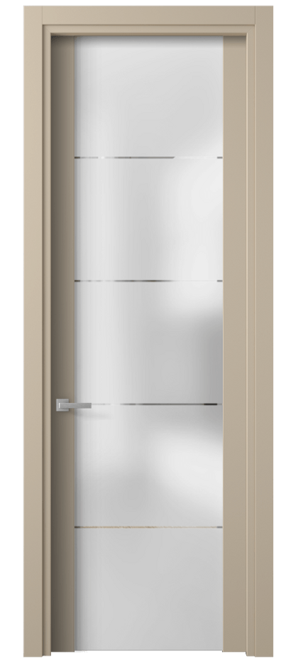 Межкомнатная дверь Planum 4114 ПЭТ серо-коричневый  Сатинированное стекло с гравировкой «КВАДРО», триплекс Цена 30239 ₽ | Volhovec