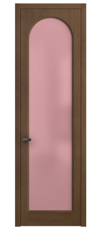 Межкомнатная дверь Palazzo 6804 Бук тёмный матовый Сатинированное розовое стекло, триплекс Цена 121279 ₽ | Volhovec