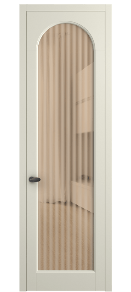 Межкомнатная дверь Палаццо 6804 Матовый молочно-белый Рифлёное оранжевое стекло "Дюна", триплекс Цена 103029 ₽ | Volhovec