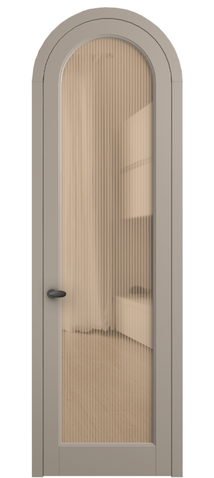 Межкомнатная дверь Palazzo 6814 Матовый бисквитный Рифлёное оранжевое стекло "Moru", триплекс Цена 133159 ₽ | Volhovec