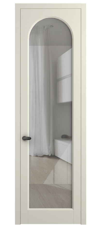 Межкомнатная дверь Палаццо 6804 Матовый молочно-белый Рефлективное прозрачное стекло "Стопсол", калёное Цена 105029 ₽ | Volhovec