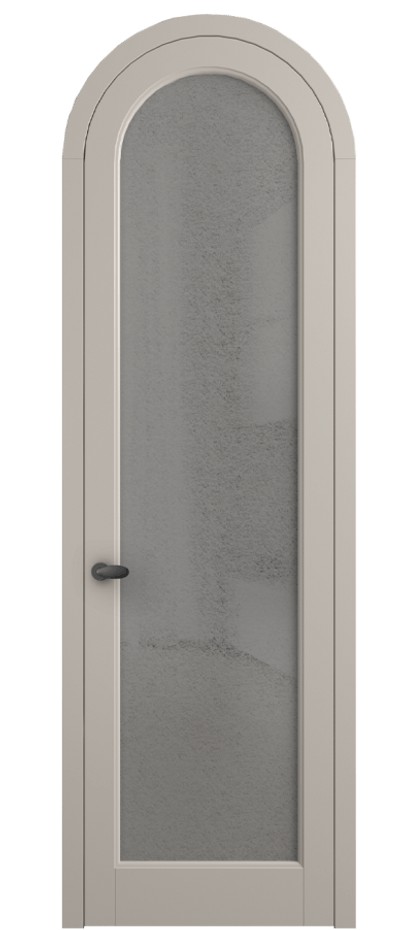 Межкомнатная дверь Палаццо 6814 Матовый светло-бежевый Фактурное серое стекло "Лёд", триплекс Цена 134259 ₽ | Volhovec