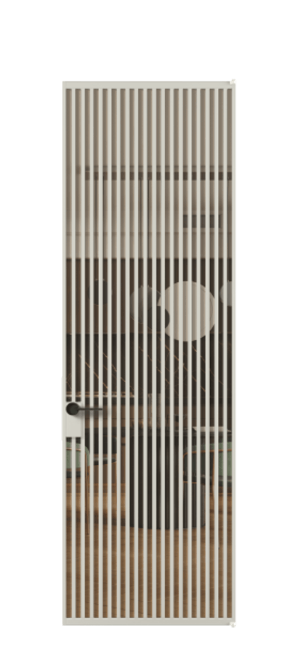 Алюминиевая дверь АЛПЛ040.06 Алюминий тёплый серый Прозрачное оранжевое стекло, триплекс Цена 230670  | Volhovec