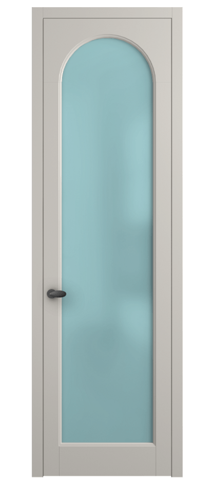 Межкомнатная дверь Palazzo 6804 Матовый облачно-серый Сатинированное голубое стекло, триплекс Цена 97029 ₽ | Volhovec