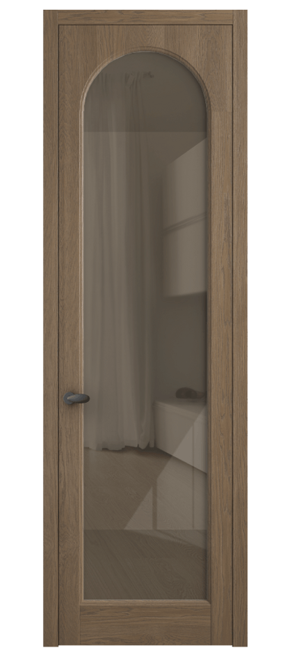 Межкомнатная дверь Палаццо 6804 Дуб джутовый матовый Рефлективное бронзовое стекло "Стопсол", калёное Цена 156229 ₽ | Volhovec