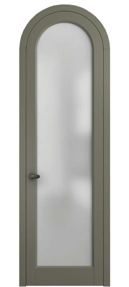 Межкомнатная дверь Palazzo 6814 Матовый оливковый тёмный Сатинированное стекло Цена 125159 ₽ | Volhovec