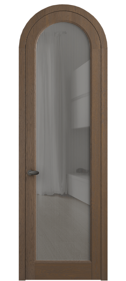 Межкомнатная дверь Палаццо 6814 Дуб туманный матовый Рифлёное серое стекло "Дюна", триплекс Цена 212349 ₽ | Volhovec