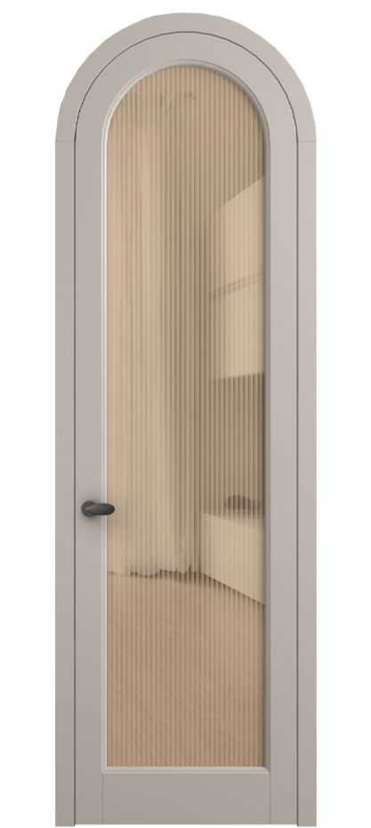 Межкомнатная дверь Палаццо 6814 Матовый светло-бежевый Рифлёное оранжевое стекло "Moru", триплекс Цена 133159 ₽ | Volhovec