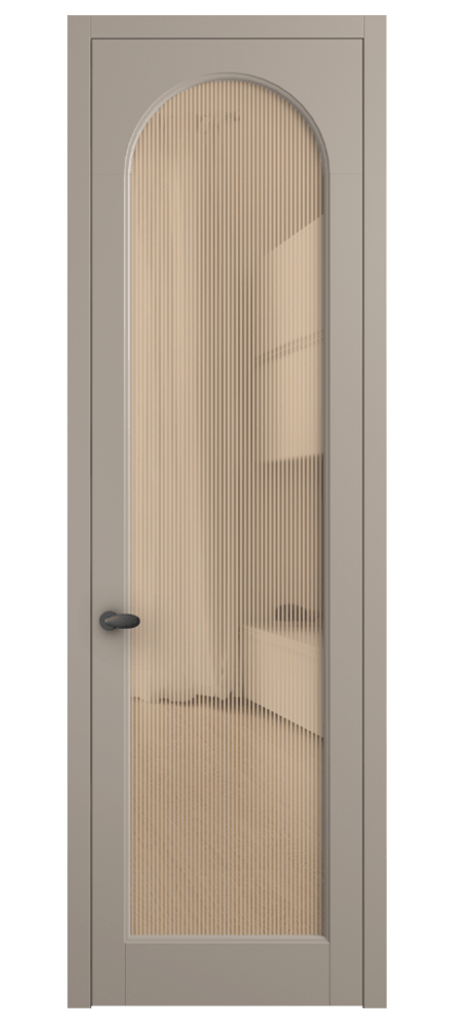 Межкомнатная дверь Палаццо 6804 Матовый бисквитный Рифлёное оранжевое стекло "Дюна", триплекс Цена 103029 ₽ | Volhovec