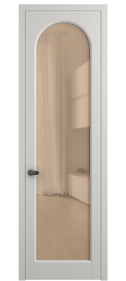 Межкомнатная дверь Палаццо 6804 Матовый серый Рифлёное оранжевое стекло "Moru", триплекс Цена 105029 ₽ | Volhovec