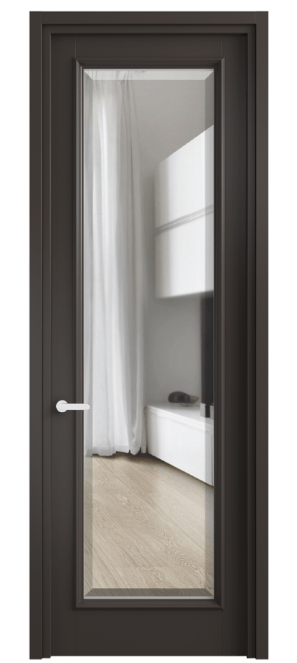 Межкомнатная дверь Шарм 6702 Матовый антрацит Прозрачное стекло с фацетом Цена 98899 ₽ | Volhovec