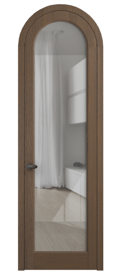 Межкомнатная дверь Палаццо 6814 Дуб туманный матовый Рефлективное прозрачное стекло "Стопсол", калёное Цена 214349 ₽ | Volhovec