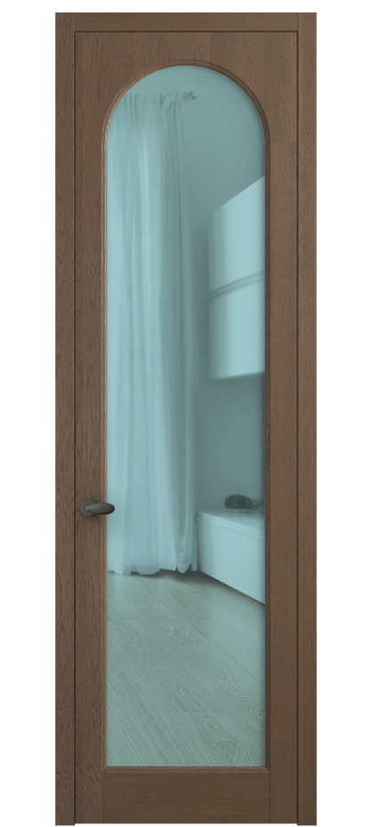 Межкомнатная дверь Palazzo 6804 Дуб туманный матовый Прозрачное голубое стекло, триплекс Цена 148229 ₽ | Volhovec