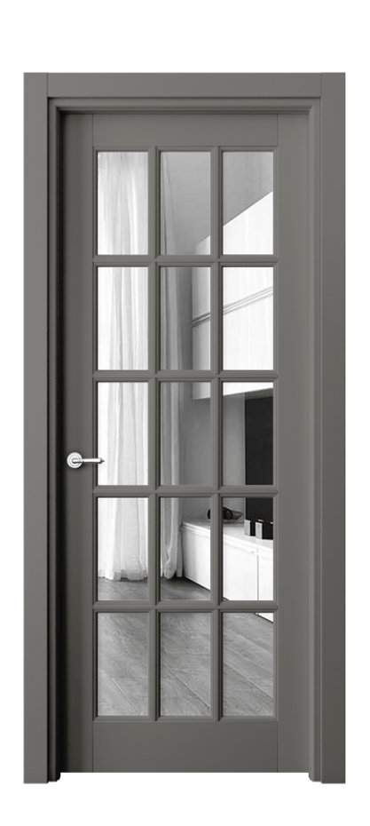 Межкомнатная дверь Toscana Grigliato 6311 Бук классический серый Двустороннее зеркало, триплекс, 6 мм Цена 88479 ₽ | Volhovec