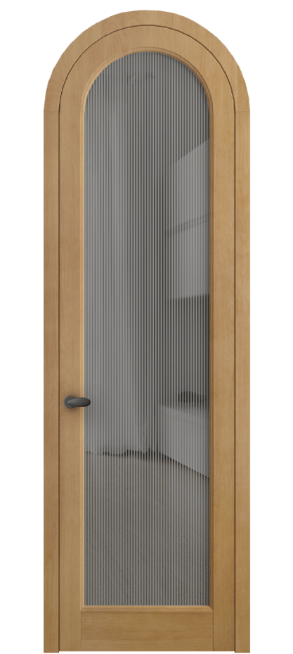 Межкомнатная дверь Палаццо 6814 Бук натуральный матовый Рифлёное серое стекло "Дюна", триплекс Цена 177739 ₽ | Volhovec