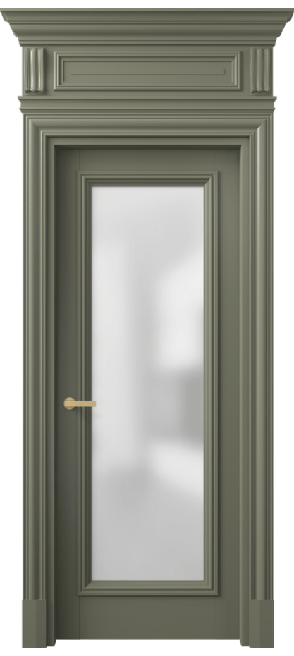 Межкомнатная дверь Антик 7300 Матовый оливковый тёмный Сатинированное стекло Цена 162609 ₽ | Volhovec