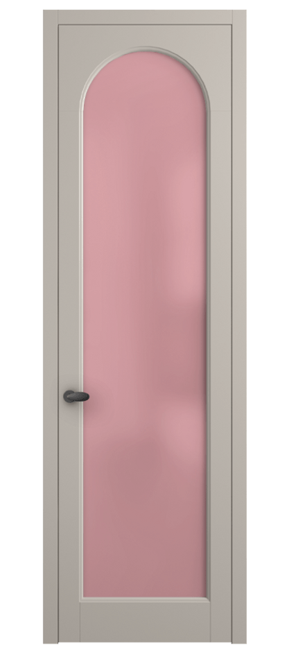 Межкомнатная дверь Palazzo 6804 Матовый светло-бежевый Сатинированное розовое стекло, триплекс Цена 97029 ₽ | Volhovec