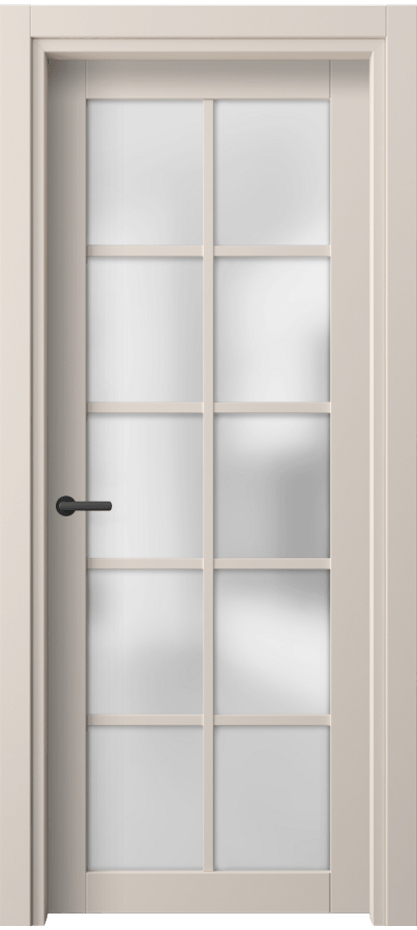 Межкомнатная дверь Нео 2106 ПЭТ пудровый бежевый Сатинированное стекло Цена 30939 ₽ | Volhovec