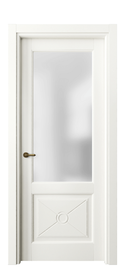 Межкомнатная дверь Тоскана Литера 6362 Матовый жемчужный Сатинированное стекло Цена 104199 ₽ | Volhovec