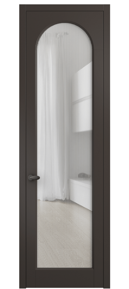 Межкомнатная дверь Палаццо 6804 Матовый антрацит Рифлёное стекло "Дюна", триплекс Цена 103029 ₽ | Volhovec