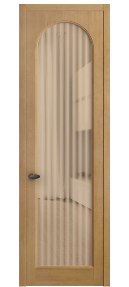 Межкомнатная дверь Палаццо 6804 Бук натуральный матовый Рифлёное оранжевое стекло "Дюна", триплекс Цена 127279 ₽ | Volhovec