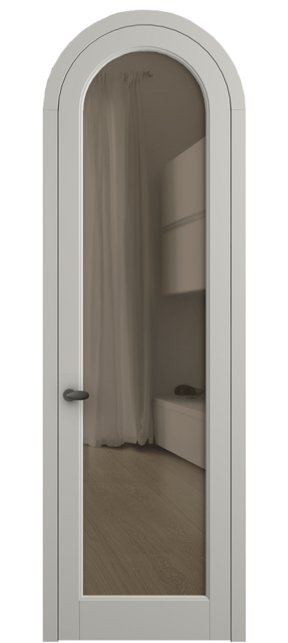 Межкомнатная дверь Палаццо 6814 Матовый тёплый серый Прозрачное бронзовое стекло, триплекс Цена 125159 ₽ | Volhovec