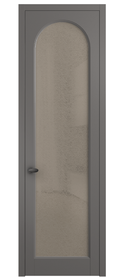 Межкомнатная дверь Палаццо 6804 Матовый классический серый Фактурное бронзовое стекло "Лёд", триплекс Цена 103029 ₽ | Volhovec