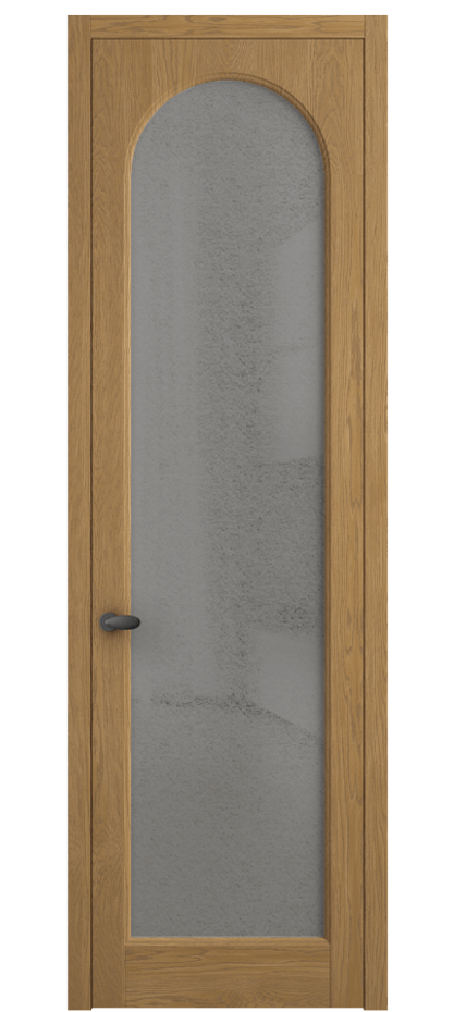 Межкомнатная дверь Палаццо 6804 Дуб солнечный матовый Фактурное серое стекло "Лёд", триплекс Цена 158529 ₽ | Volhovec