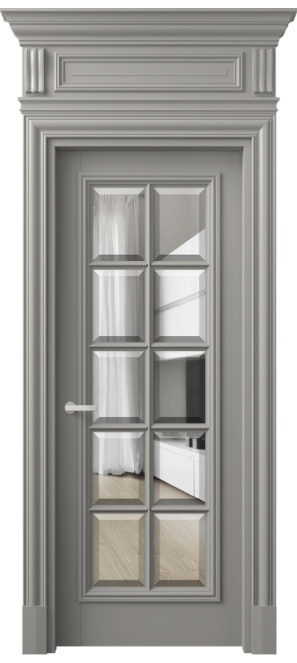 Межкомнатная дверь Antique 7310 Бук нейтральный серый Прозрачное стекло с фацетом, 6 мм Цена 138983 ₽ | Volhovec