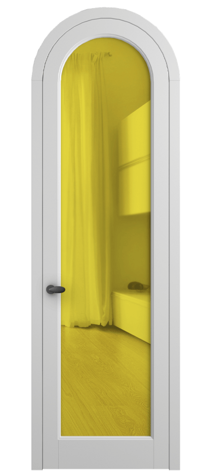 Межкомнатная дверь Palazzo 6814 Матовый белоснежный Прозрачное жёлтое стекло, триплекс Цена 125159 ₽ | Volhovec