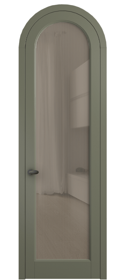 Межкомнатная дверь Palazzo 6814 Матовый оливковый тёмный Рифлёное бронзовое стекло "Дюна", триплекс Цена 131159 ₽ | Volhovec