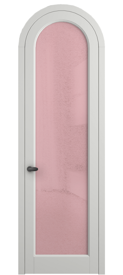 Межкомнатная дверь Палаццо 6814 Матовый светло-серый Фактурное розовое стекло "Лёд", триплекс Цена 131159 ₽ | Volhovec