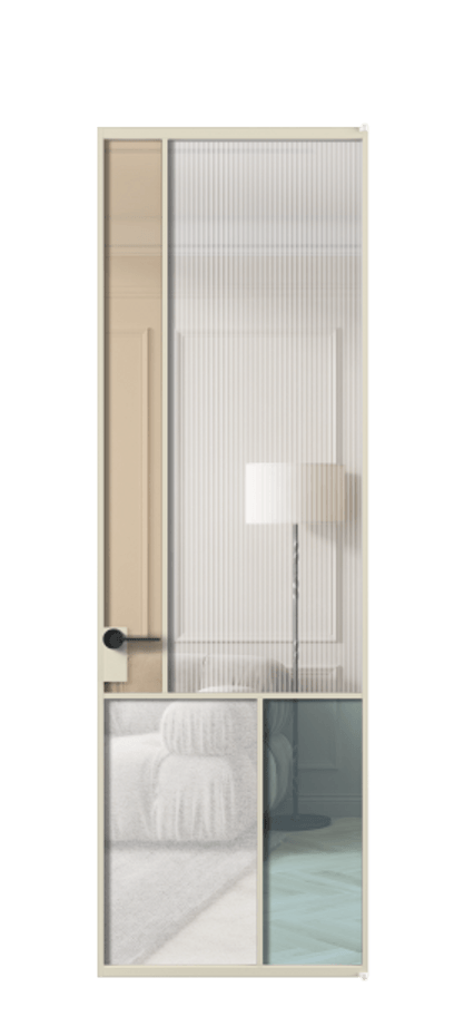 Межкомнатная дверь Mosaic АЛПЛ041.20 Алюминий бежево-серый Комбинация стекол Группы 1 и Группы 3 Цена 171870 ₽ | Volhovec