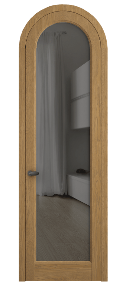 Межкомнатная дверь Палаццо 6814 Дуб солнечный матовый Прозрачное серое стекло, триплекс Цена 206349 ₽ | Volhovec