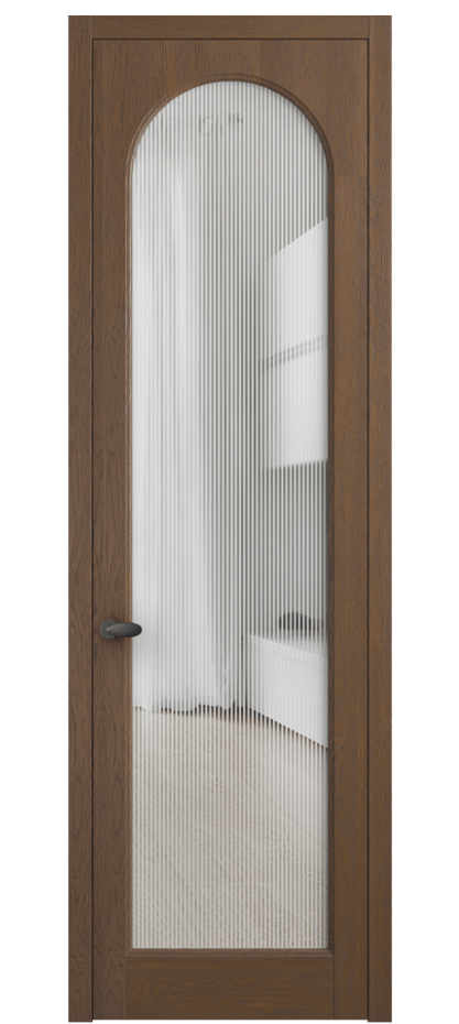 Межкомнатная дверь Палаццо 6804 Дуб каштановый матовый Рифлёное стекло "Дюна", триплекс Цена 158529 ₽ | Volhovec