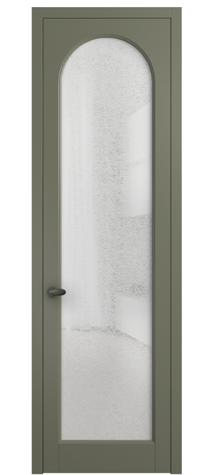 Межкомнатная дверь Палаццо 6804 Матовый оливковый тёмный Фактурное стекло "Лёд", триплекс Цена 103029 ₽ | Volhovec