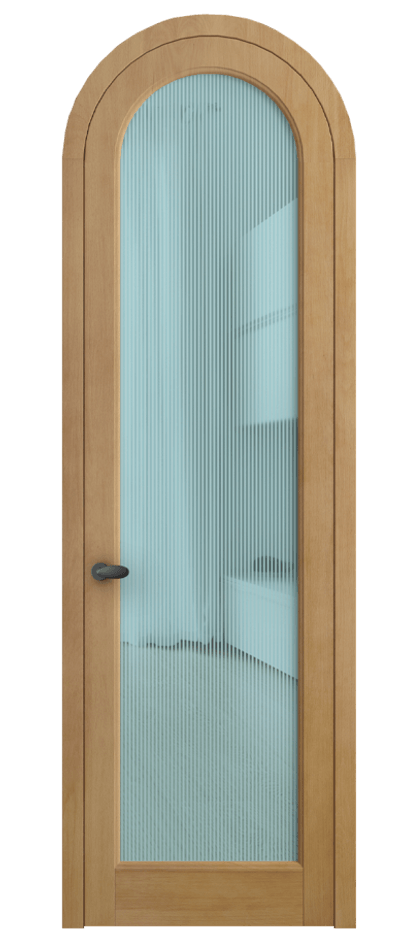 Межкомнатная дверь Палаццо 6814 Бук натуральный матовый Рифлёное голубое стекло "Дюна", триплекс Цена 177739 ₽ | Volhovec