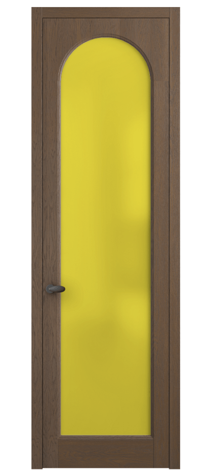 Межкомнатная дверь Palazzo 6804 Дуб туманный матовый Сатинированное жёлтое стекло, триплекс Цена 148229 ₽ | Volhovec