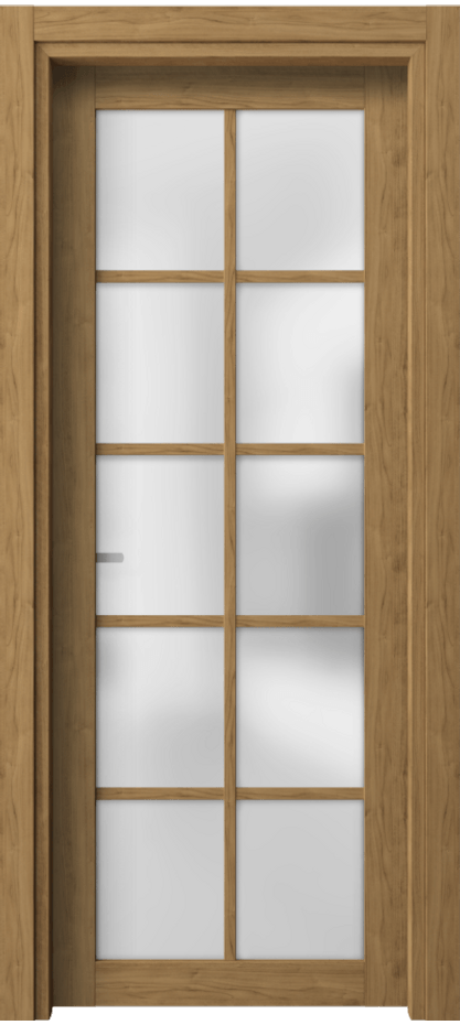 Межкомнатная дверь Neo 2106 Грецкий орех Сатинированное стекло Цена 26399 ₽ | Volhovec