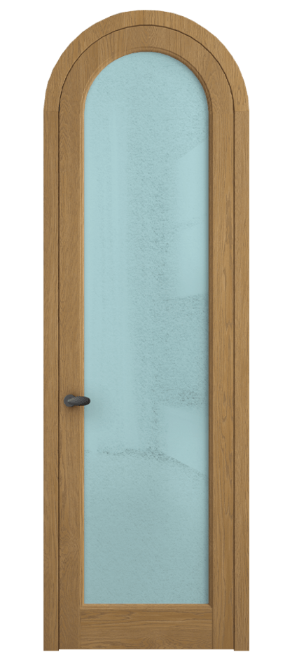 Межкомнатная дверь Palazzo 6814 Дуб солнечный матовый Фактурное голубое стекло "Лёд", триплекс Цена 212349 ₽ | Volhovec
