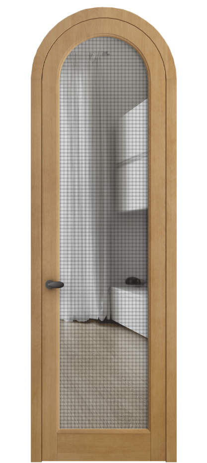 Межкомнатная дверь Palazzo 6814 Бук натуральный матовый Декоративное стекло с сеткой "Mesh silver", триплекс Цена 179739 ₽ | Volhovec