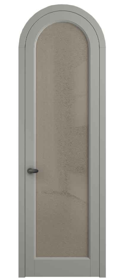 Межкомнатная дверь Палаццо 6814 Матовый нейтральный серый Фактурное бронзовое стекло "Лёд", триплекс Цена 131159 ₽ | Volhovec