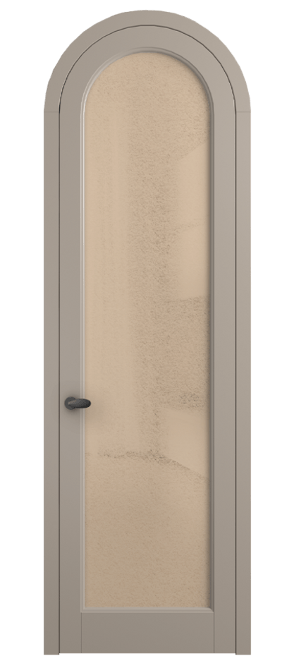 Межкомнатная дверь Палаццо 6814 Матовый бисквитный Фактурное оранжевое стекло "Лёд", триплекс Цена 131159 ₽ | Volhovec