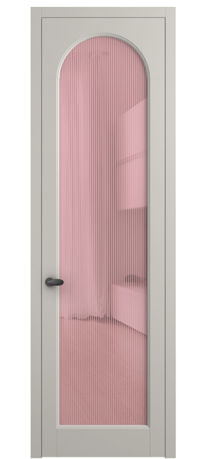 Межкомнатная дверь Палаццо 6804 Матовый облачно-серый Рифлёное розовое стекло "Дюна", триплекс Цена 103029 ₽ | Volhovec