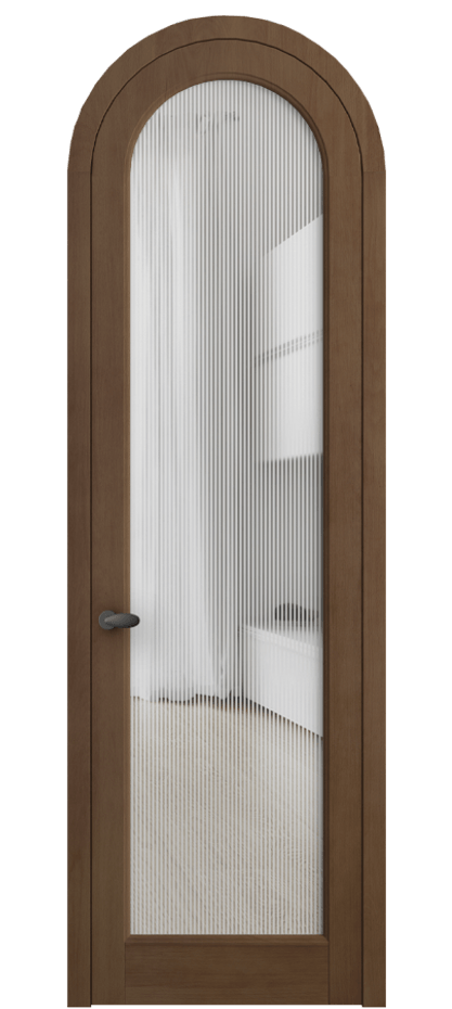 Межкомнатная дверь Палаццо 6814 Бук тёмный матовый Рифлёное стекло "Дюна", триплекс Цена 181339 ₽ | Volhovec