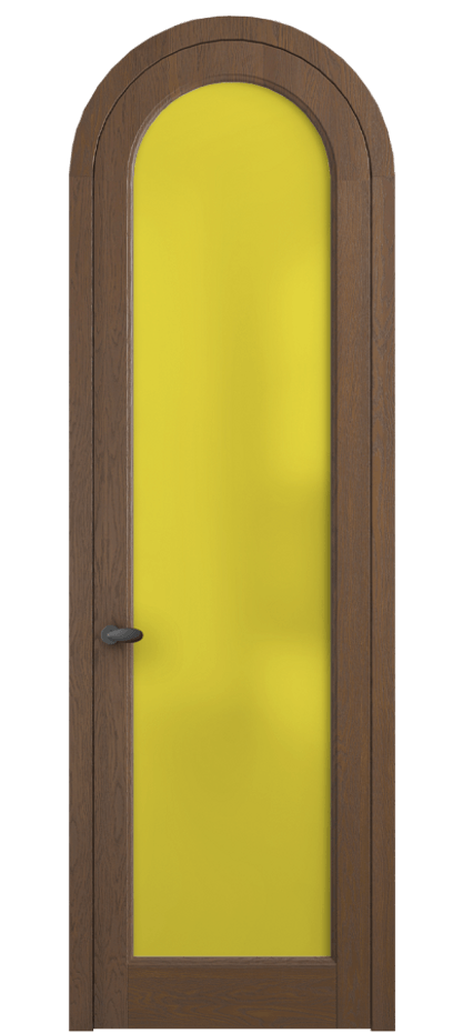 Межкомнатная дверь Palazzo 6814 Дуб каштановый матовый Сатинированное жёлтое стекло, триплекс Цена 206349 ₽ | Volhovec
