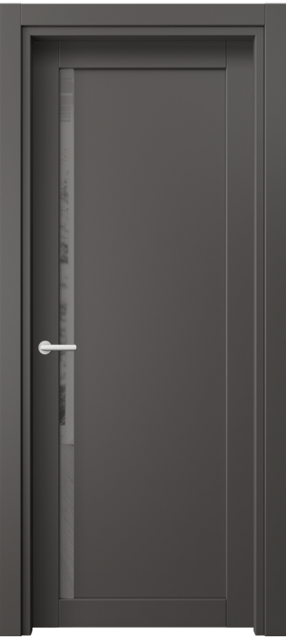 Межкомнатная дверь Нео 2110 ПЭТ графитовый Двустороннее серое зеркало, триплекс Цена 0 ₽ | Volhovec