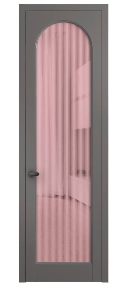 Межкомнатная дверь Палаццо 6804 Матовый классический серый Рифлёное розовое стекло "Дюна", триплекс Цена 103029 ₽ | Volhovec
