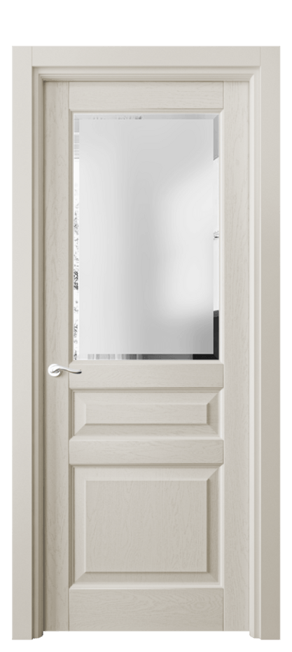 Межкомнатная дверь Лигнум 0710 Дуб облачный серый Сатинированное стекло с фацетом Цена 136699 ₽ | Volhovec